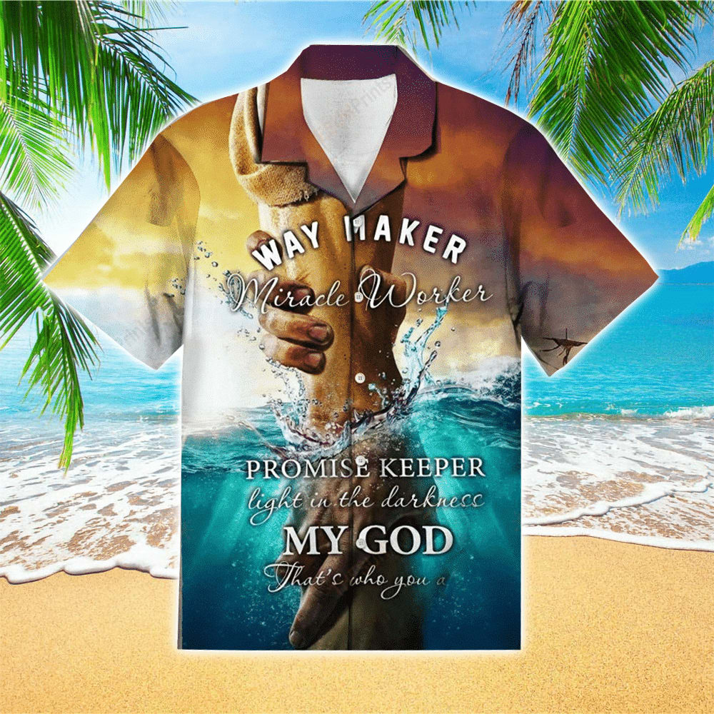 Hand Of Jesus Hawaiian Shirt - Way Maker Miracle Worker Jesus Hawaiian Shirt - Christian Hawaiian Shirts For Men & Women