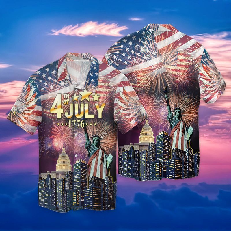 Happy 4th Of July Independence Day American Flag Hawaiian Shirt