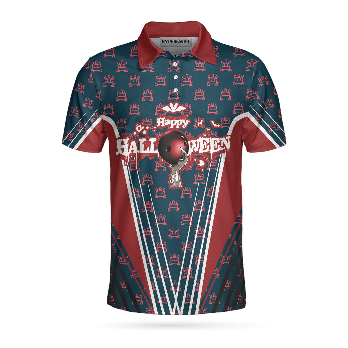 Happy Halloween And Happy Bowling Polo Shirt/ Short Sleeve Bowling Shirt For Men Coolspod