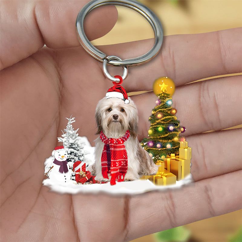 Havanese Early Merry Christmas Acrylic Keychain Dog Keychain