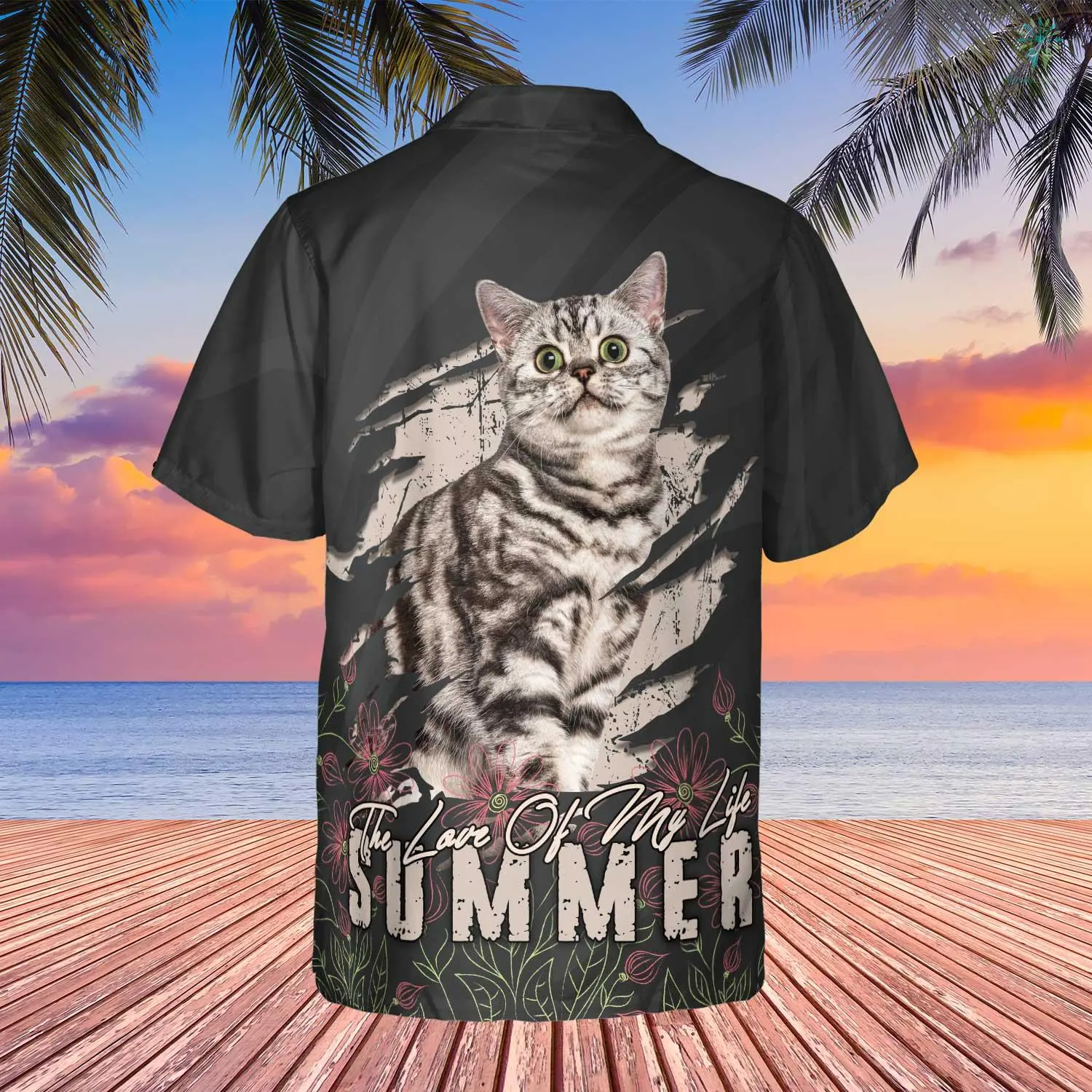 The Love Of My Life Hawaiian Funny Custom Image Cat Summer Shirt Beach Hawaiian Casual Button Down Short Sleeve Hawaiian Shirt