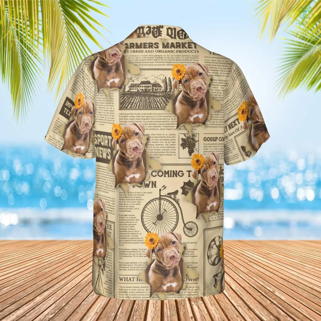 Newspaper With Hole Hawaiian Custom Image Dog Funny Summer Shirt Beach Hawaiian Shirt/ Gift for Dog Lover