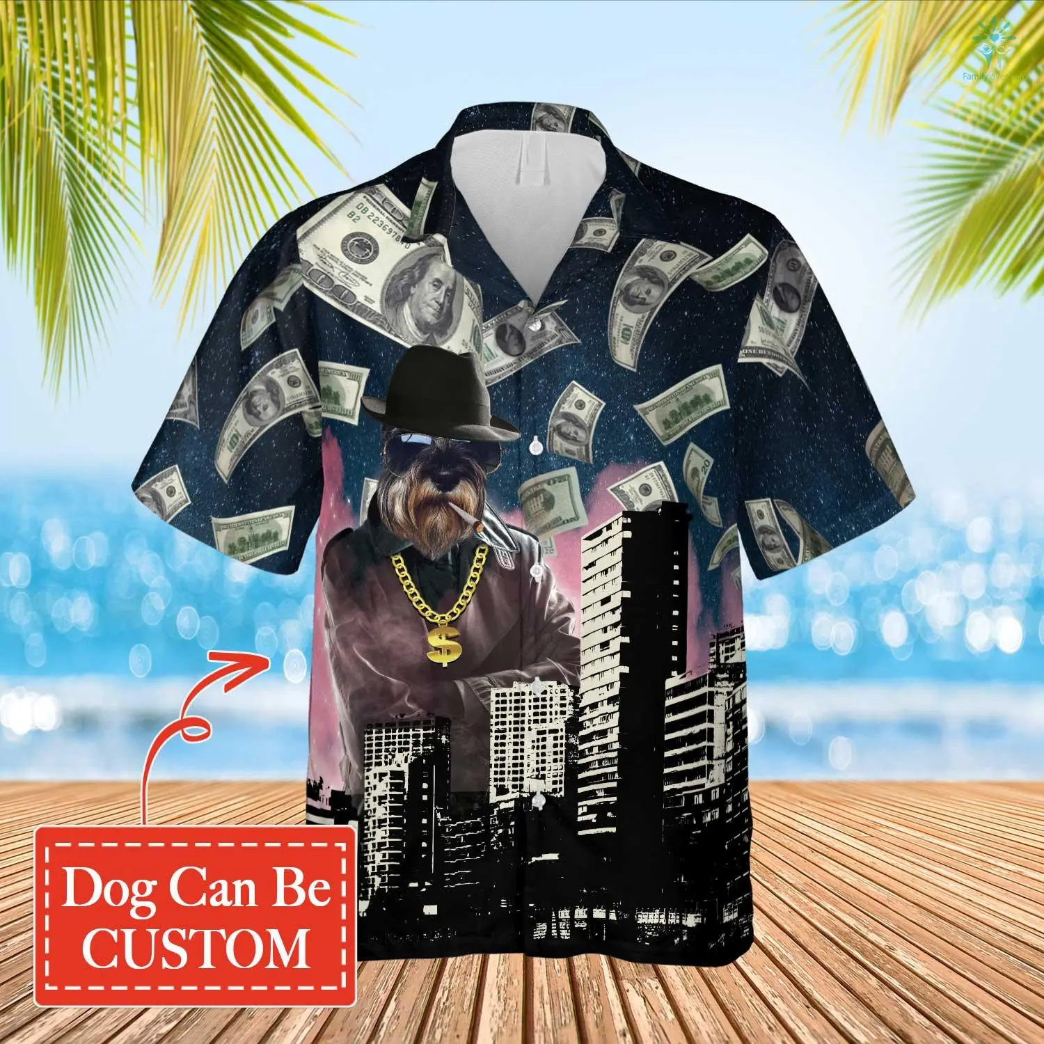 Mafia Dog Hawaiian Custom Image Funny Dog Summer Shirt Beach/ Hawaiian Shirt for Men Women/ Gift for Dog Lover