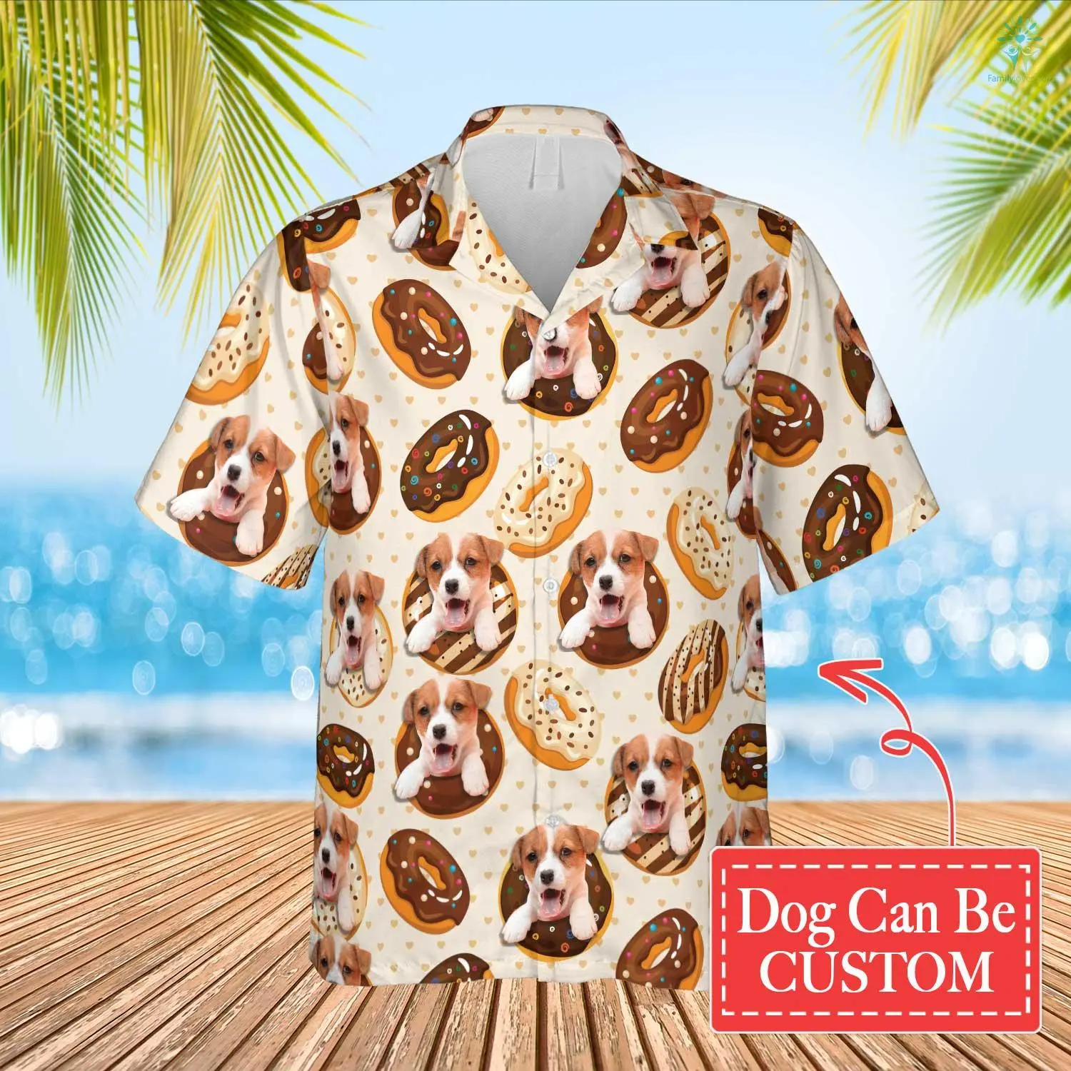 Chocolate Donuts Cake Hawaiian Custom Image Dog Funny Summer Shirt Beach Hawaiian Casual Button Down Short Sleeve Hawaiian Shirt