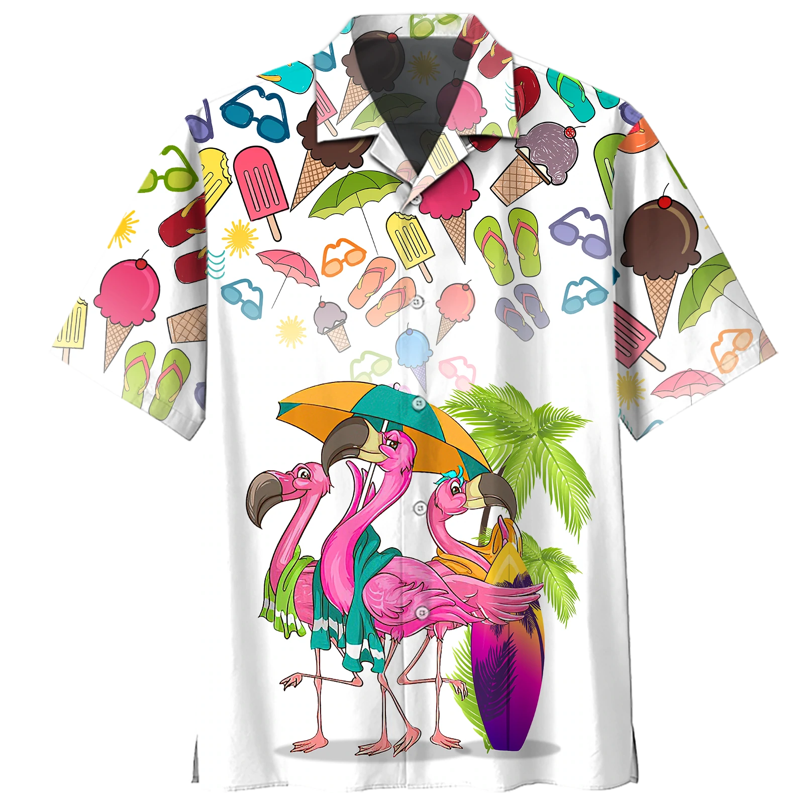 Flamingo Hawaiian Shirt/ Summer Hawaiian Shirt for men and women