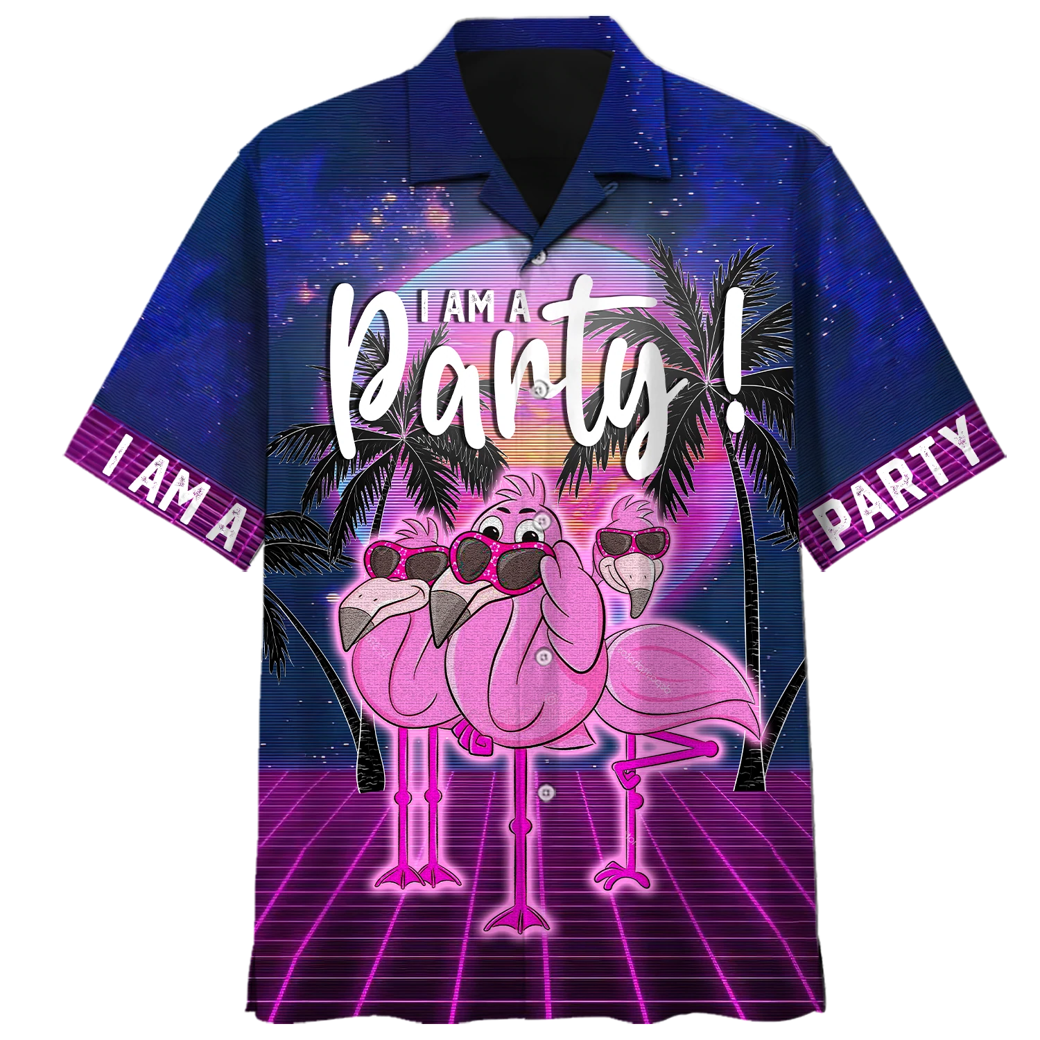 Flamingo Hawaiian Shirt/ Flowers Flamingo Aloha Shirt/ Men