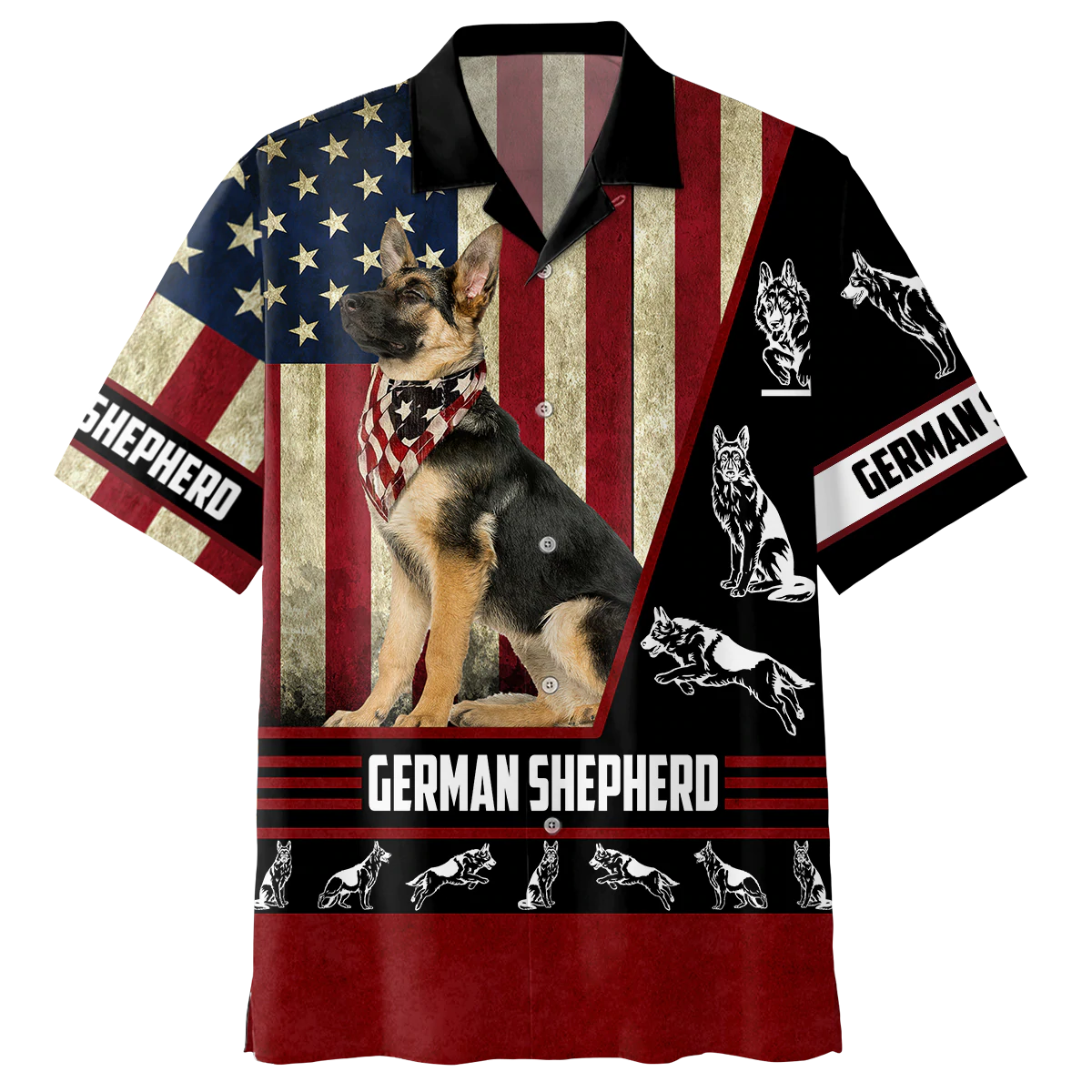 German shepherd american hawaiian shirt/ Summer Gift for Dog lovers