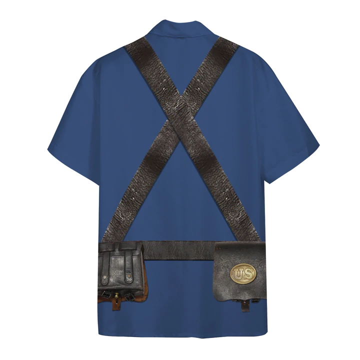 3D Union Infantry Uniform in Civil War Custom Short Sleeve Shirt/ Hawaiian shirt for men/ women