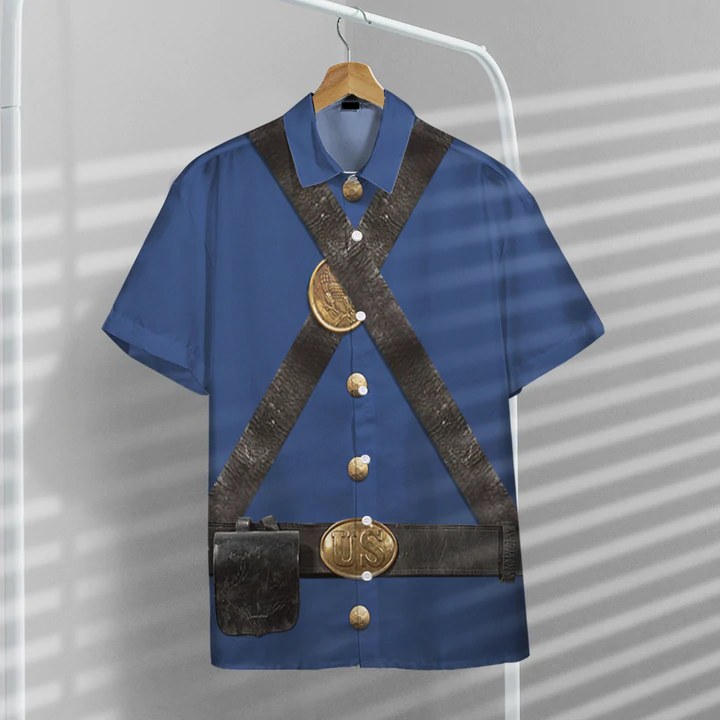 3D Union Infantry Uniform in Civil War Custom Short Sleeve Shirt/ Hawaiian shirt for men/ women