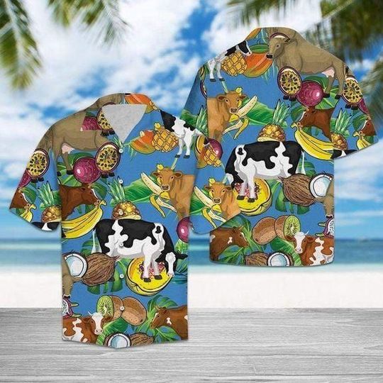 Hawaii Shirt – Cow Tropical Fruits Hawaiian Aloha Shirts