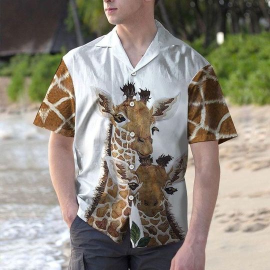 Hawaii Shirt – Giraffe Family hawaii shirt/ Cute Giraffe Gift Shirt
