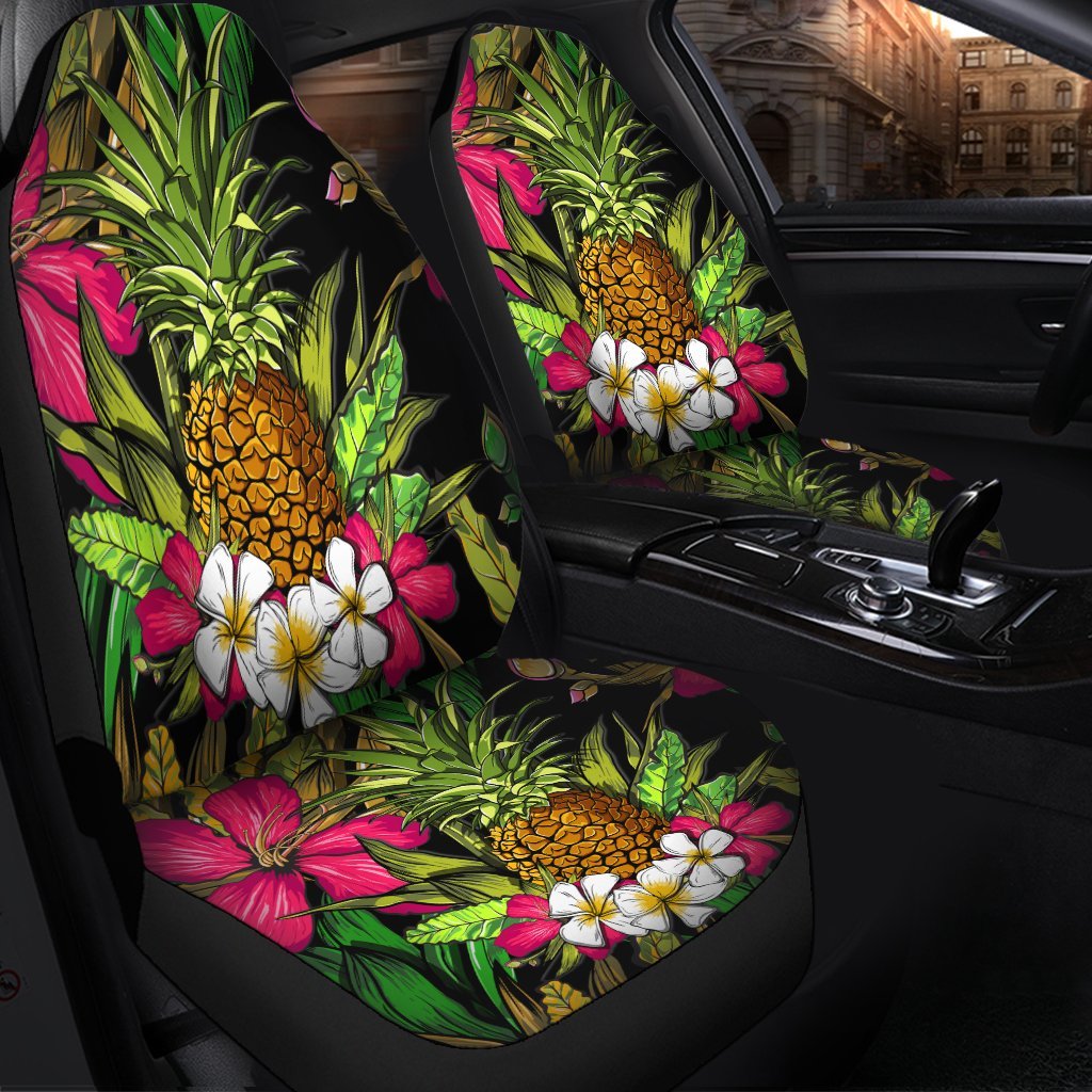 Hawaii Tropical Flowers Pineapple Car Seat Covers
