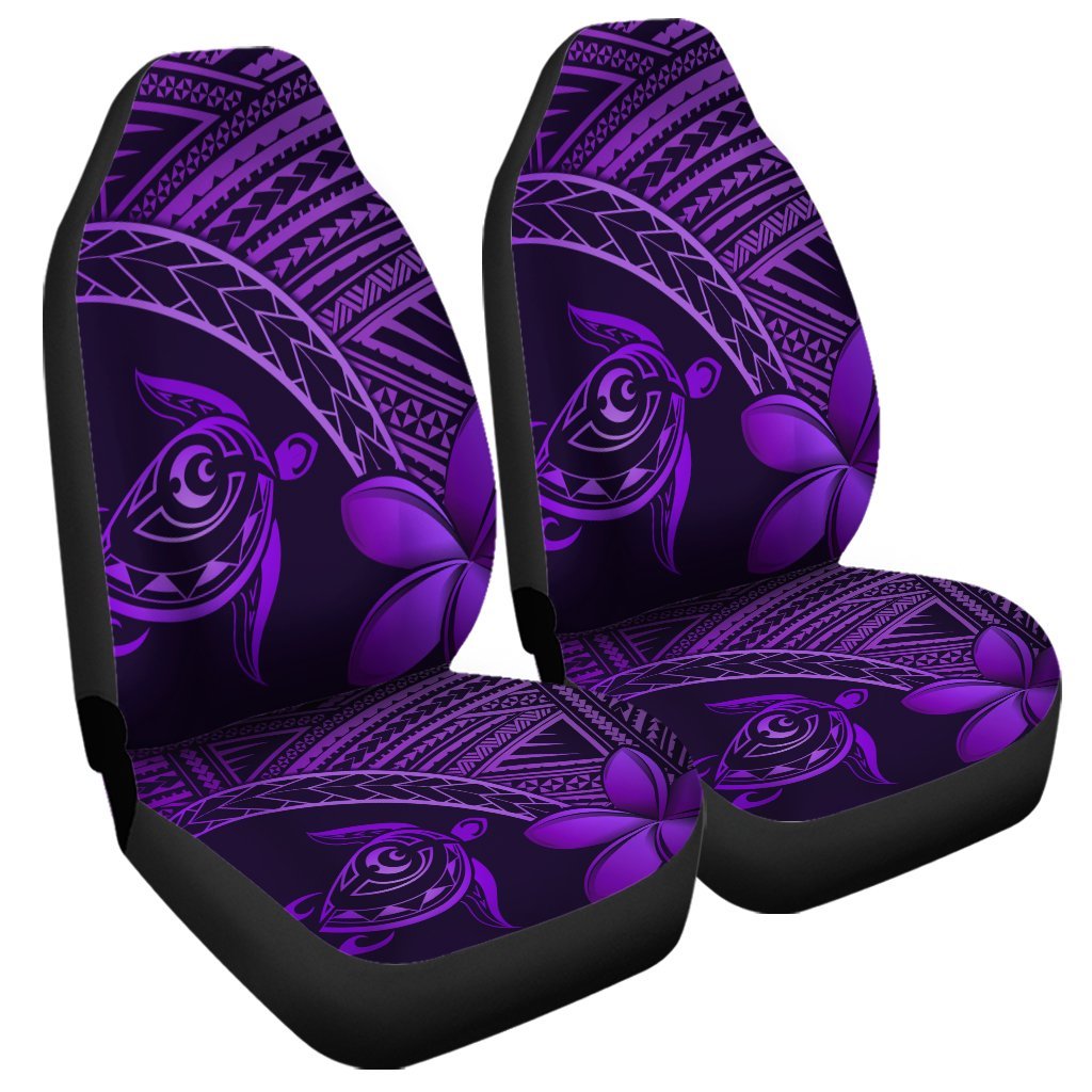 Hawaiian Turtle Plumeria Kakau Polynesian Quilt Car Seat Covers Neo Purple