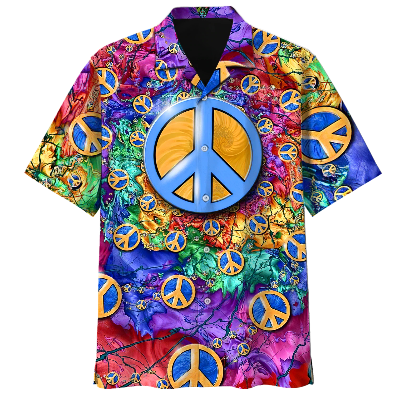 Psychedelic Shirt- Peace Sign- Hawaiian Shirt