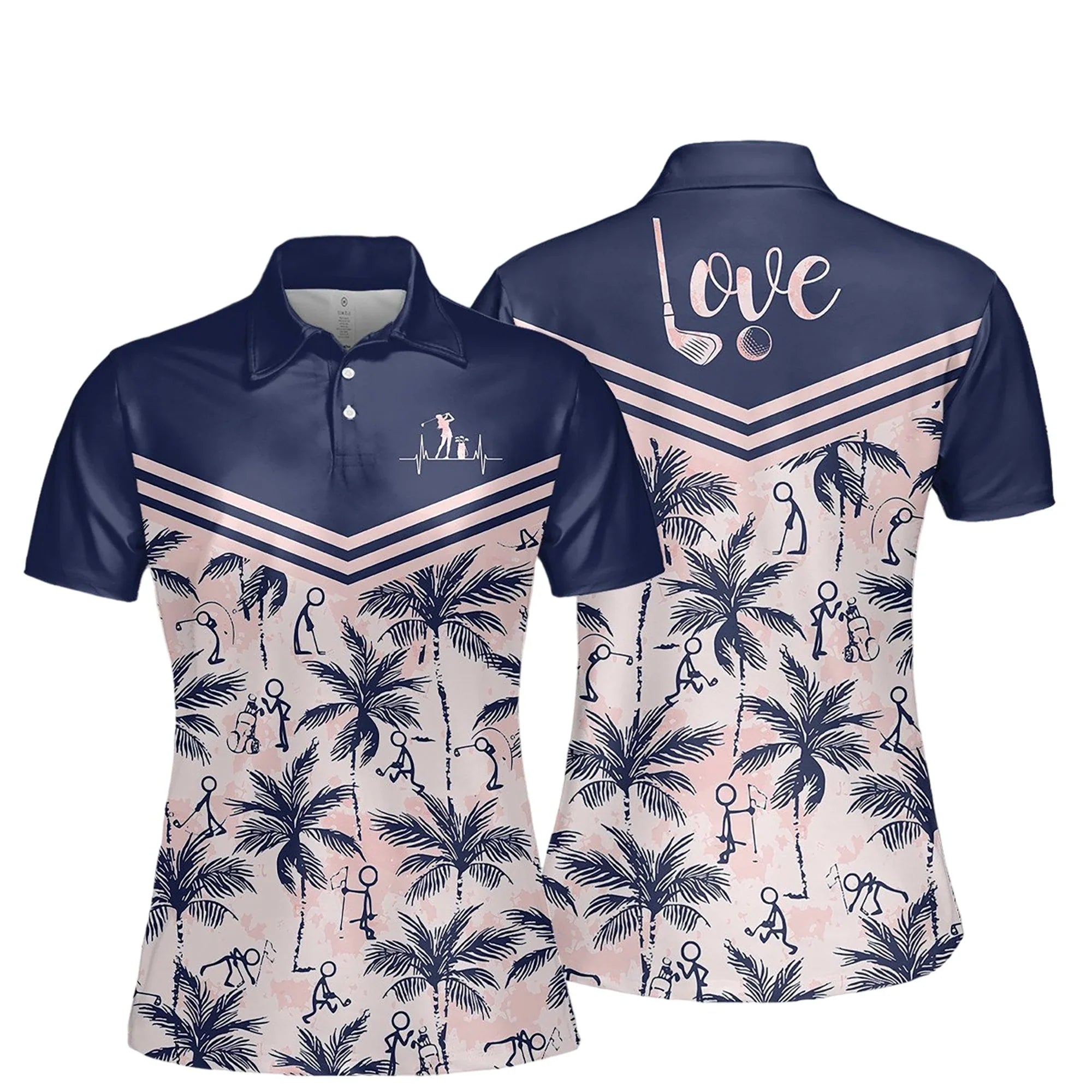 Heart Beat Love Golf Short Sleeve Polo Shirt Sleeveless Polo Shirt/ Polo Shirts for Women Sleeveless Summer Sports