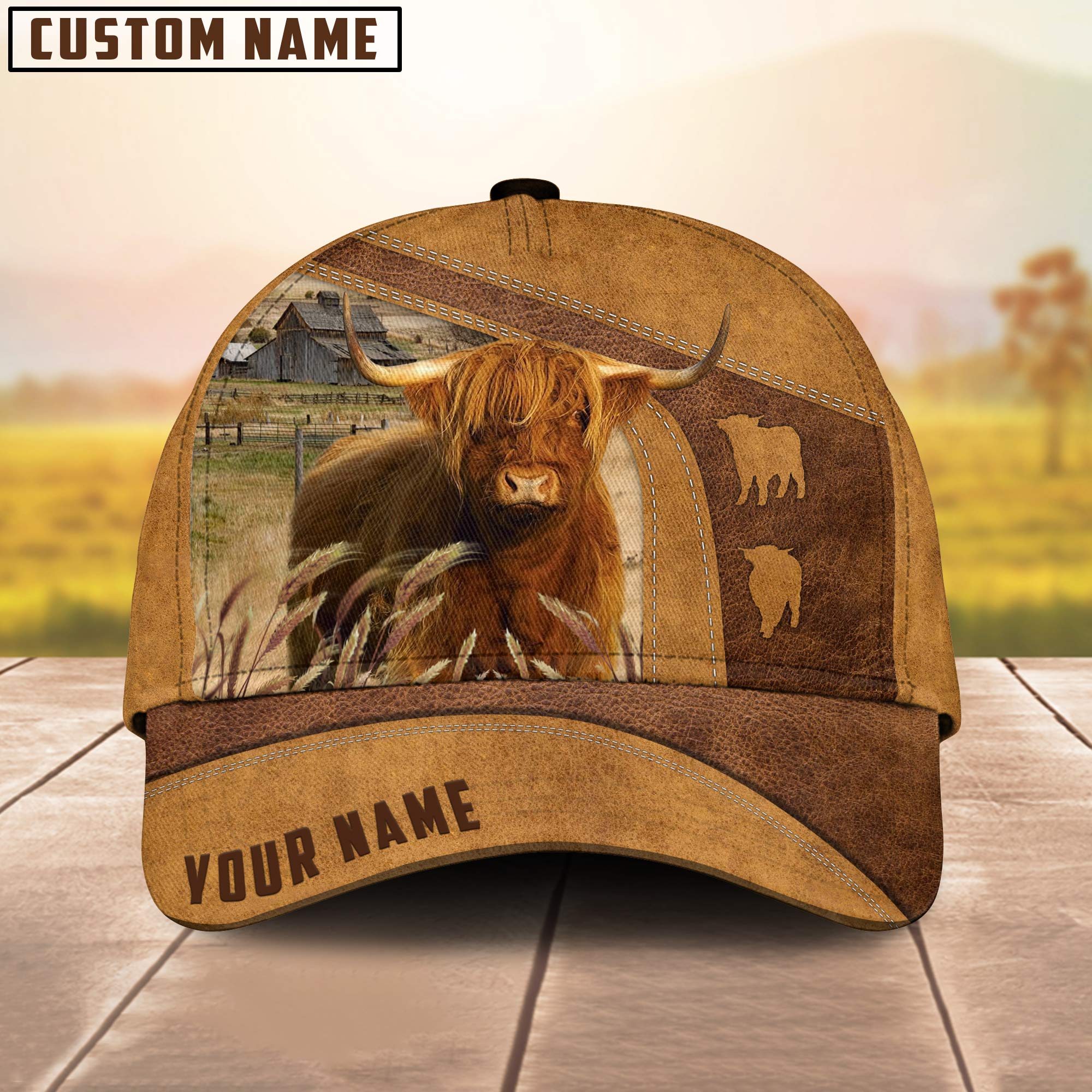 Personalized Highland Cattle Cap/ Cattle Hat/ Farm Baseball Hat/ Cap Hat For Farmer Farm Lover
