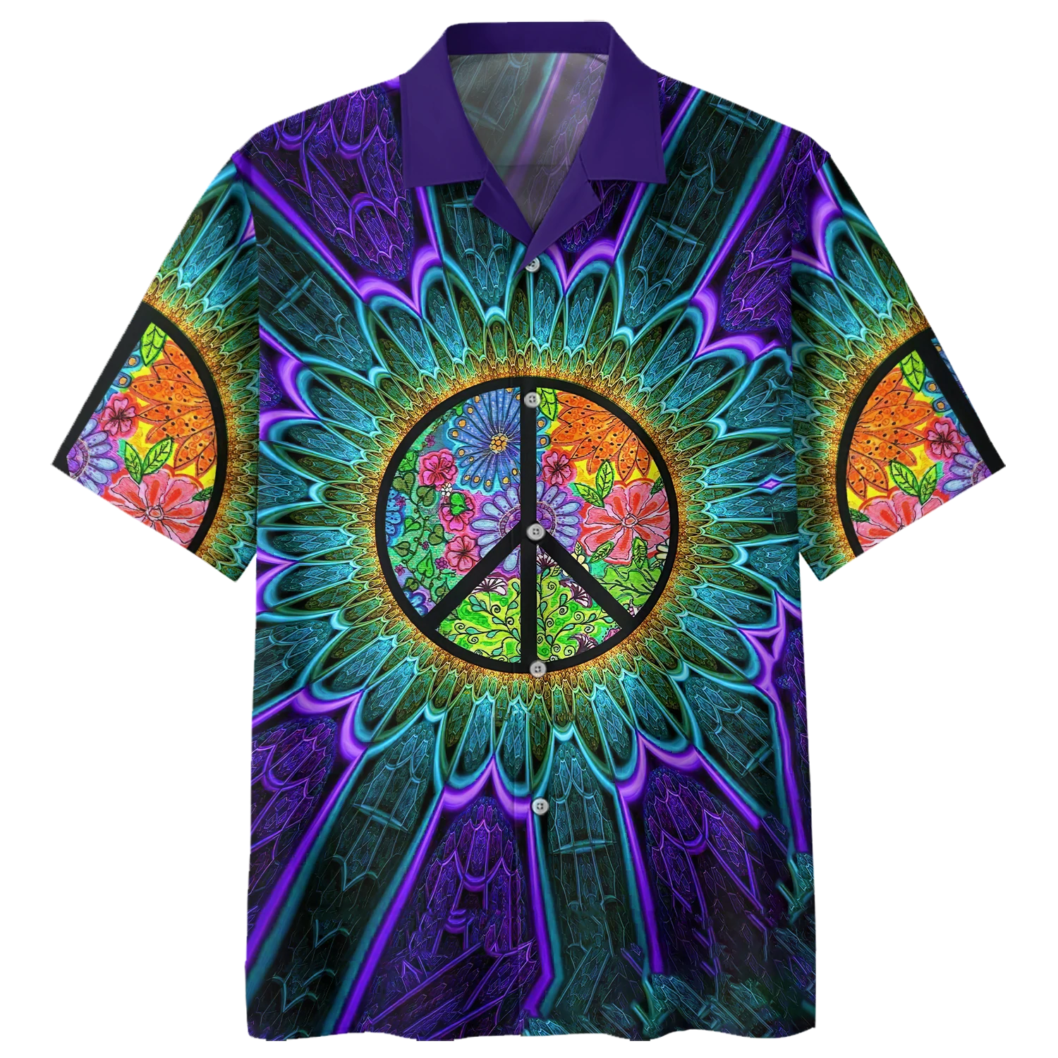 Psychedelic Shirt- Peace Sign- Hawaiian Shirt