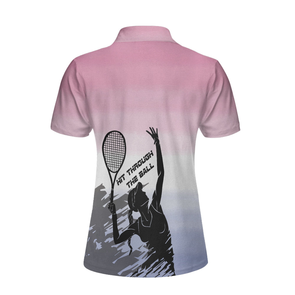 Hit Through The Tennis Ball Dip-Dyed Short Sleeve Women Polo Shirt Coolspod