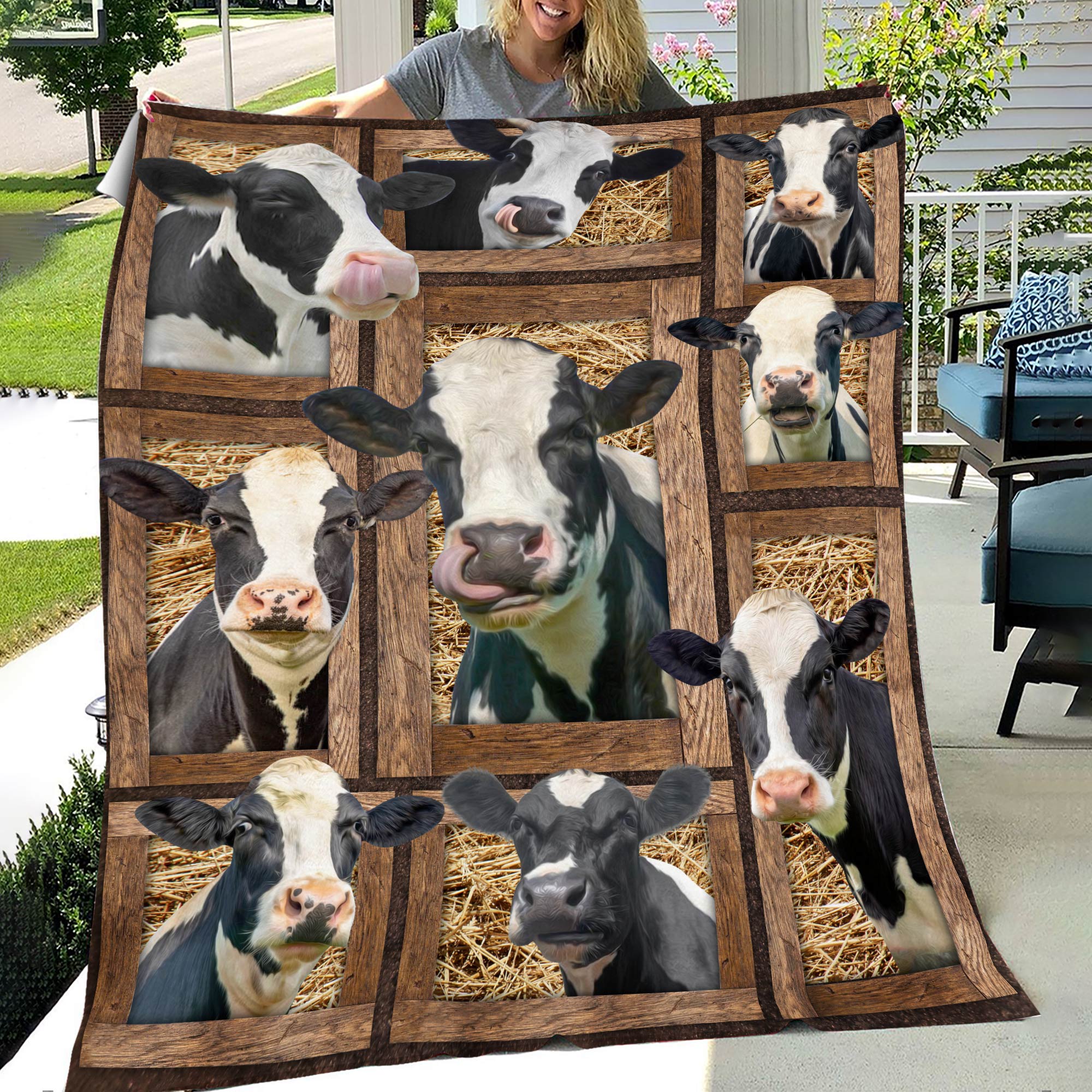 Holstein In Farm All Printed 3D Blanket