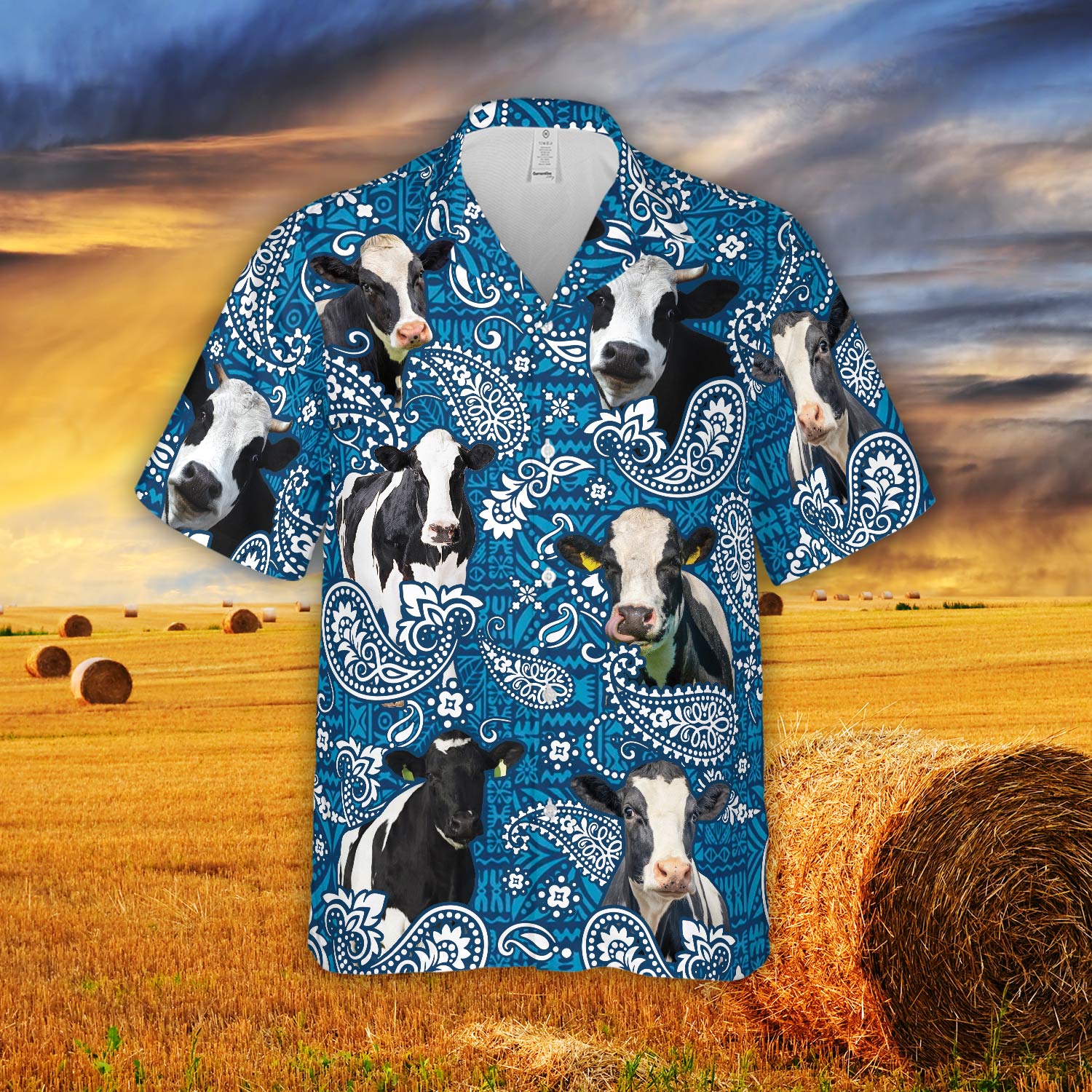 Paisley Pattern Holstein Summer Hawaiian Shirt