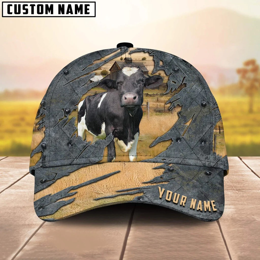 Customized Holstein 3D All Over Print Cap Hat For Adult/ Cow Cap/ Cow Hat Custom