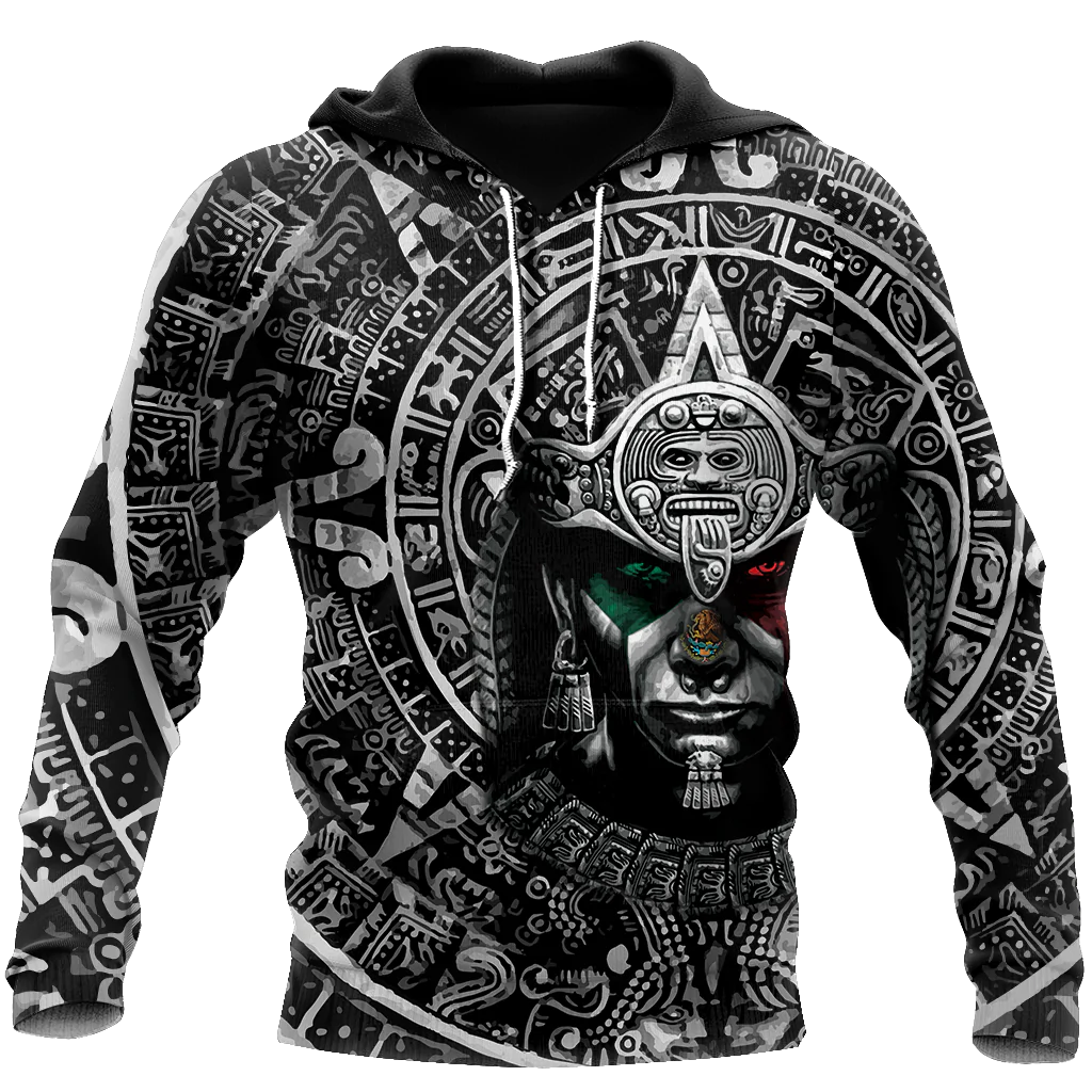 3D Aztec Mexican Warrior Hoodie/ Aztec Gift For Him Her/ Aztec Mexico Hoodies