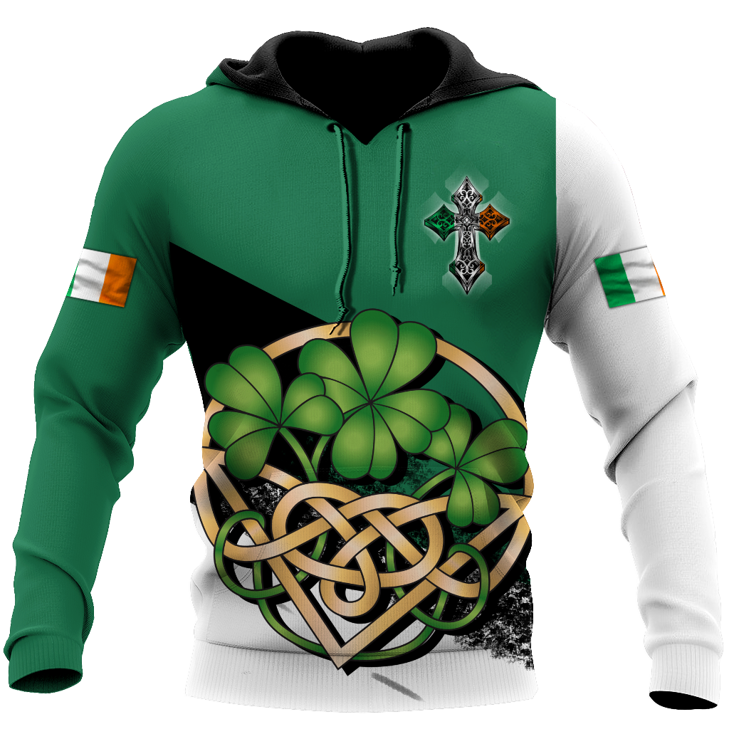 Celtic Cross Ireland St. Patrick''s Day 3D Shirt/ Irish St. Paddy''s Sweater/ Shamrock Shirt/ Idea For St Patrick''s Day