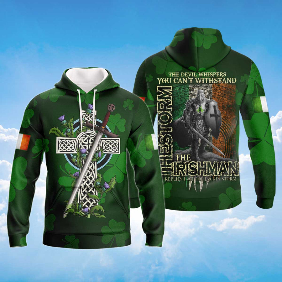 The Storm St Patrick Day for Irish Man Shirt/ All Over Printed Armor Of Irish Lucky