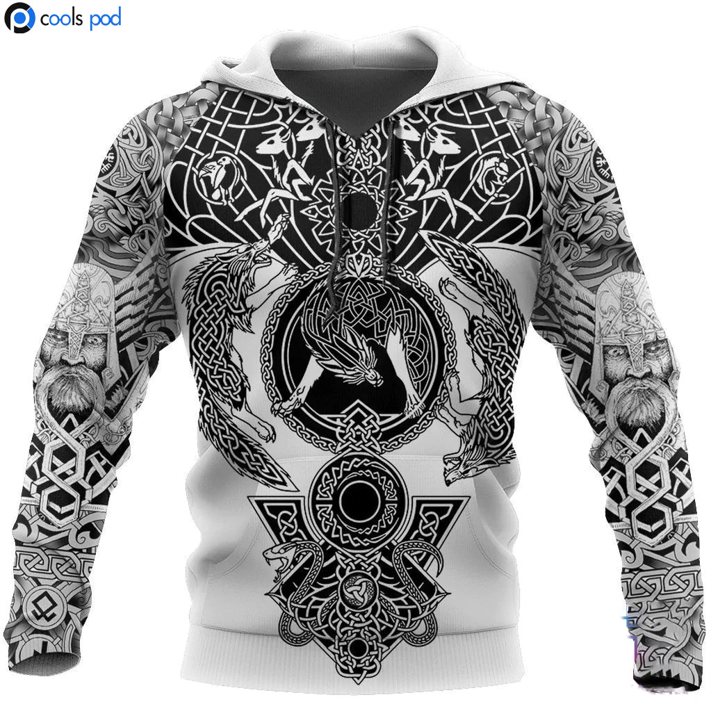 Viking Hoodie Viking Tattoo 3D All Over Printed Hoodies For Men Women Viking Gifts