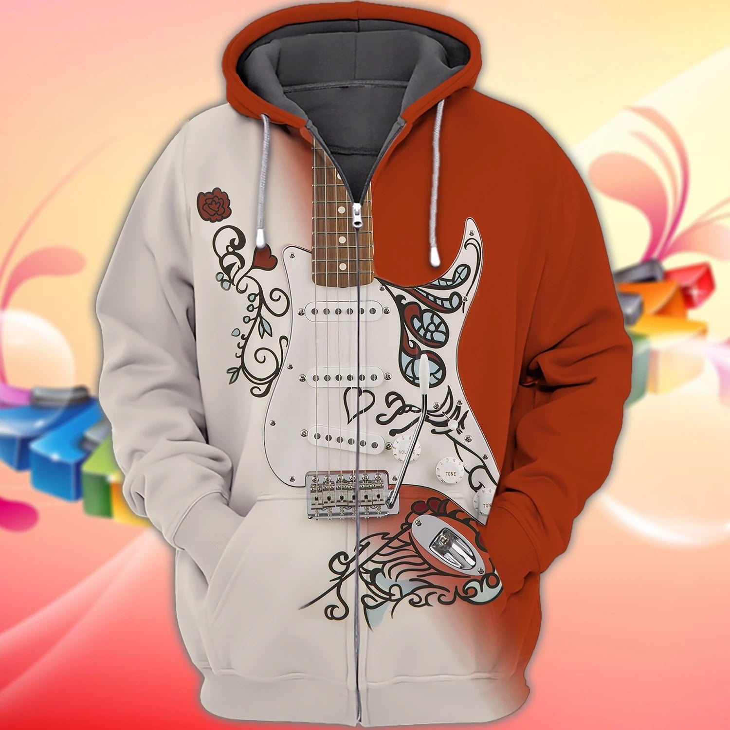 3D All Over Print Hoodie Shirt For Guitar Lovers/ Sublimation Guitar Shirts For Men And Woman