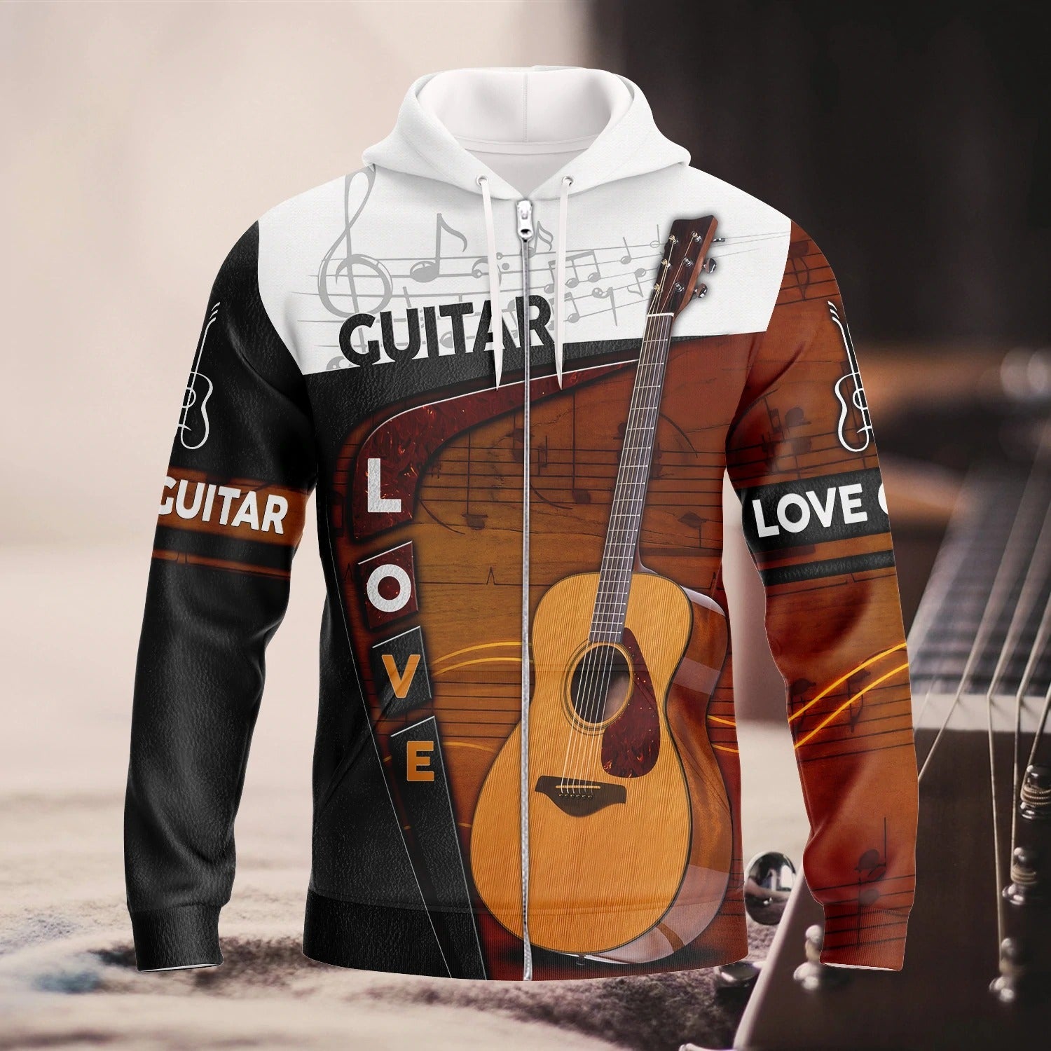 3D All Over Print T Shirt Love Guitar For Guitarist/ Gift For Guitar Lover/ Guitar Sublimation Shirt Hoodie