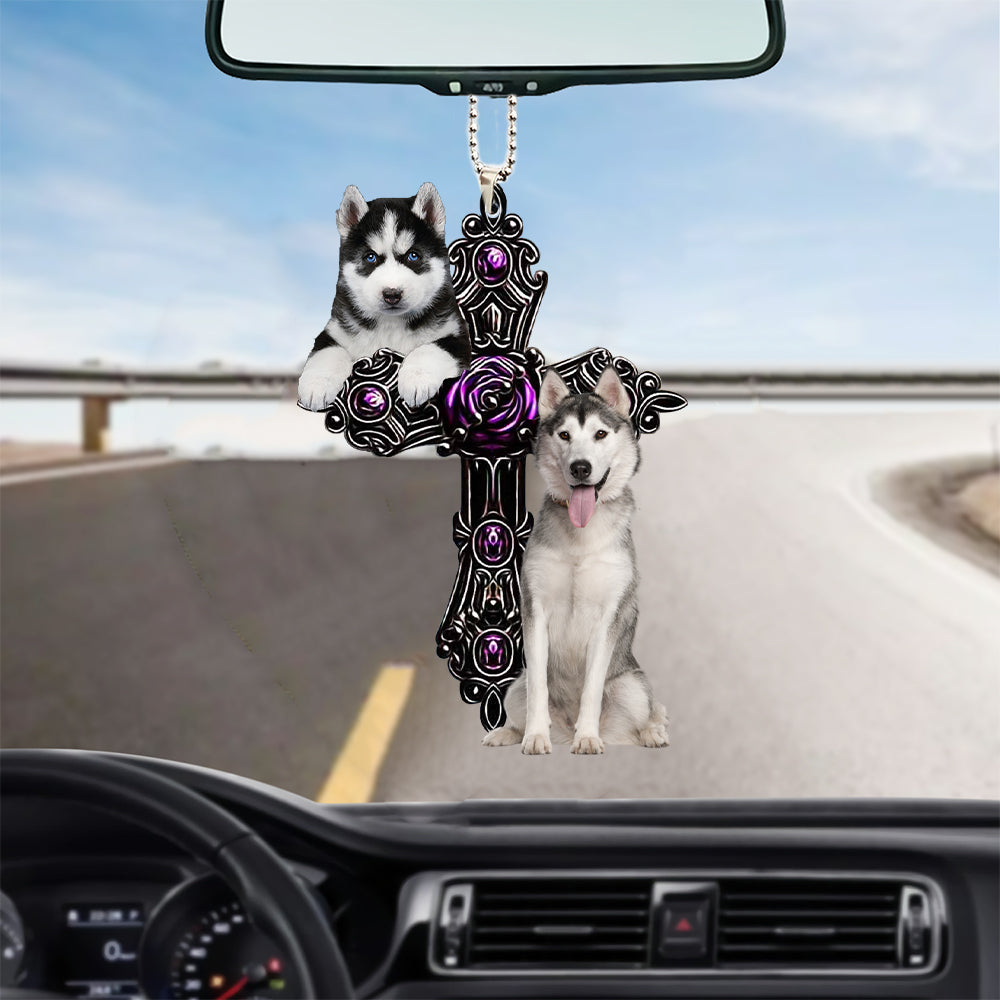 Husky Pray For God Car Mirror Interior Ornament Dog Pray For God Ornament Coolspod