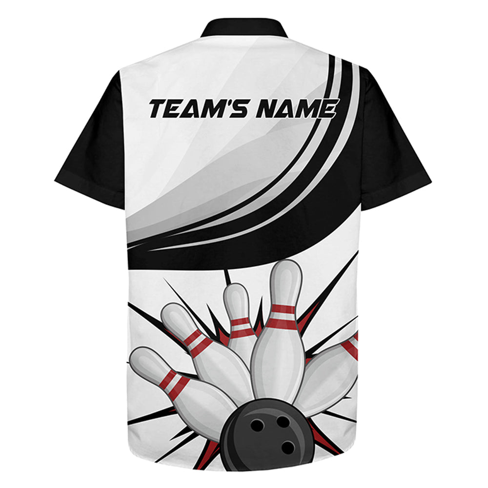 Personalized Hawaiian Bowling Shirt for Men Women/ Custom Team Bowling Short Sleeve Bowlers Jersey
