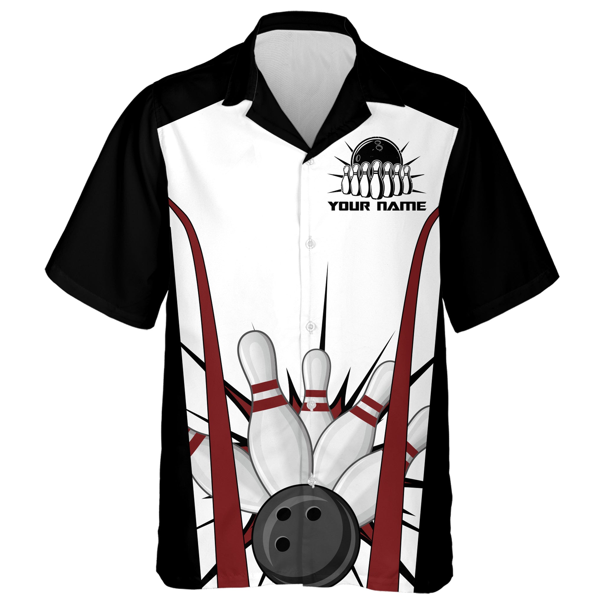 Funny Hawaiian Bowling Shirt for Men Women/ Custom Name Bowlers Jersey/ Bowling Excuses 3D Print