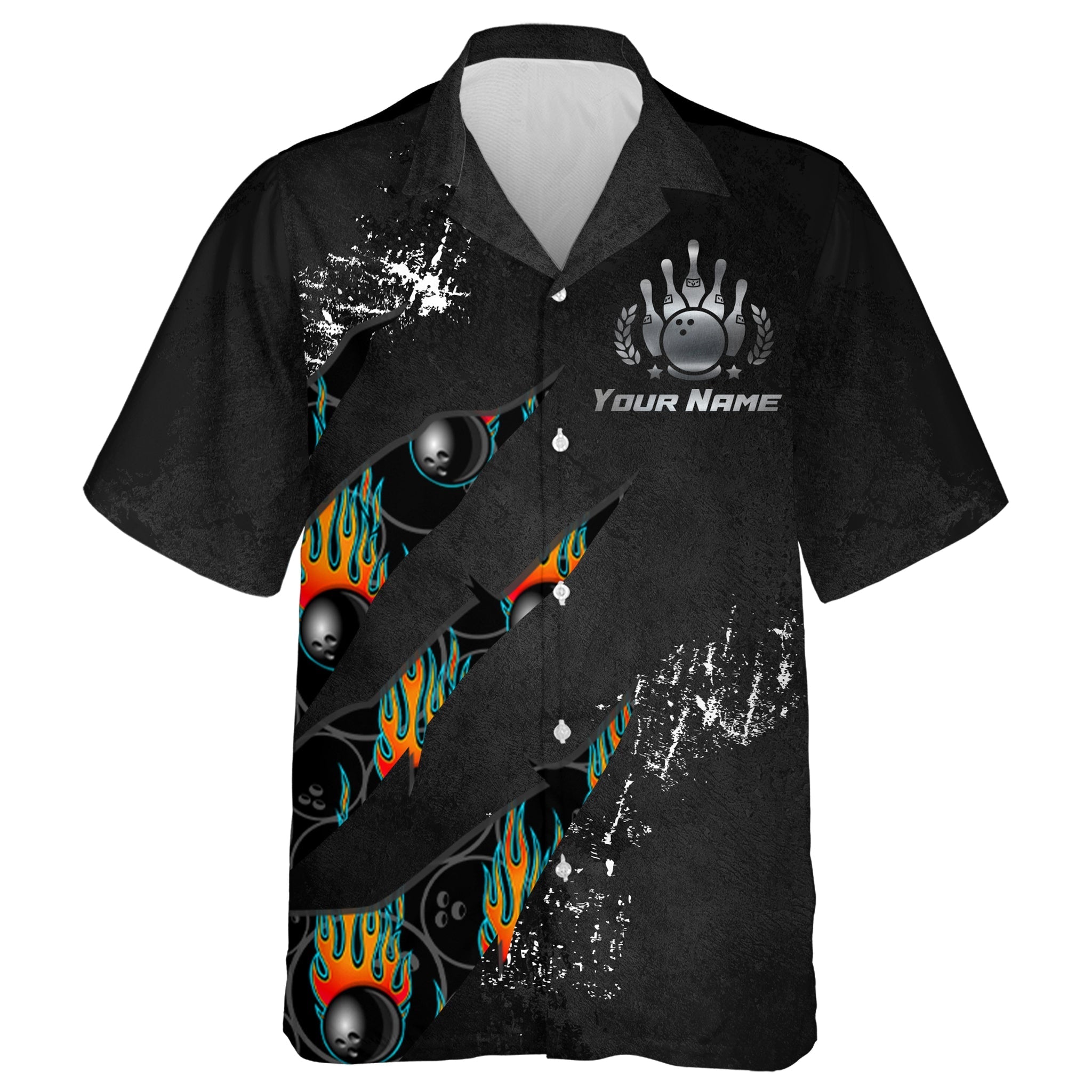 Men Women Custom Hawaiian Bowling Shirt/ Strike Bowlers Jersey Short Sleeve Button-down Cool Shirt