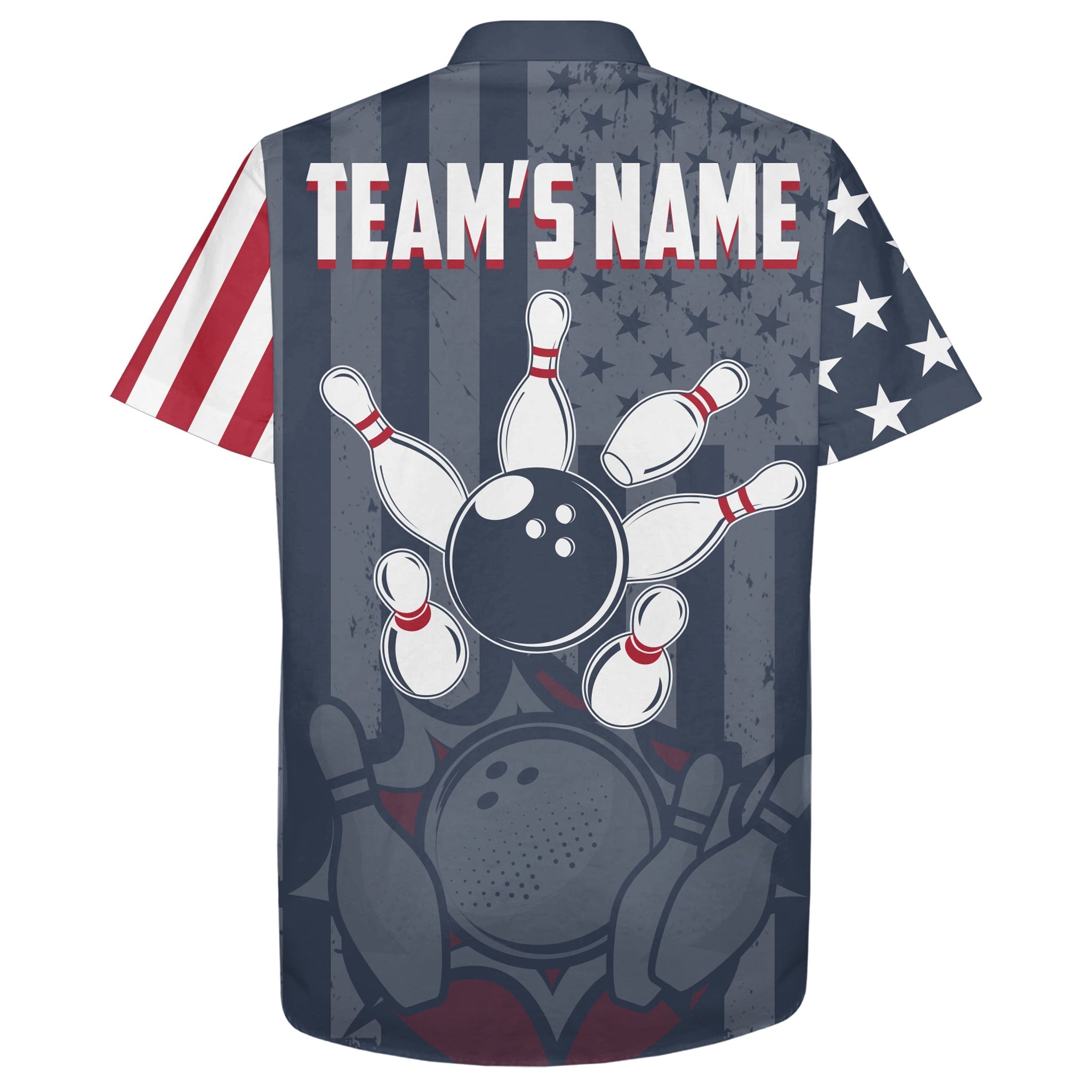 Hawaiian Bowling Shirt For Men Women American Flag Bowling Hawaiian Custom Bowling Team Shirt