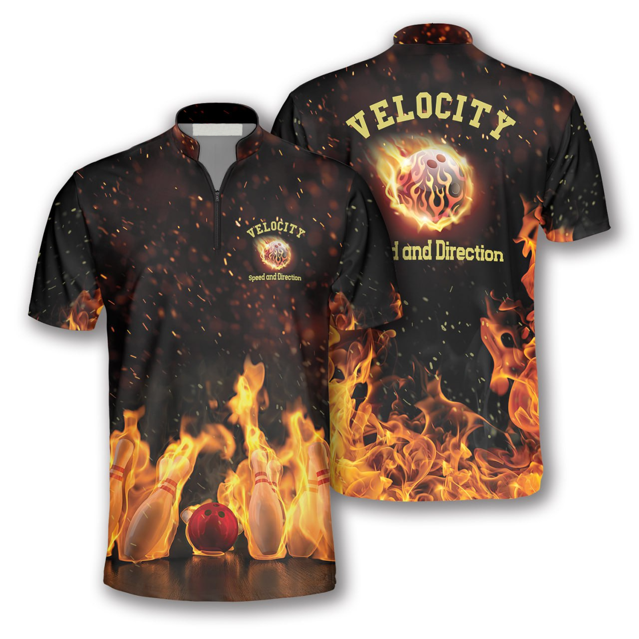 Velocity Fire Flame Custom Bowling Jerseys for Men/ Bowling Fire Shirt for Bowler