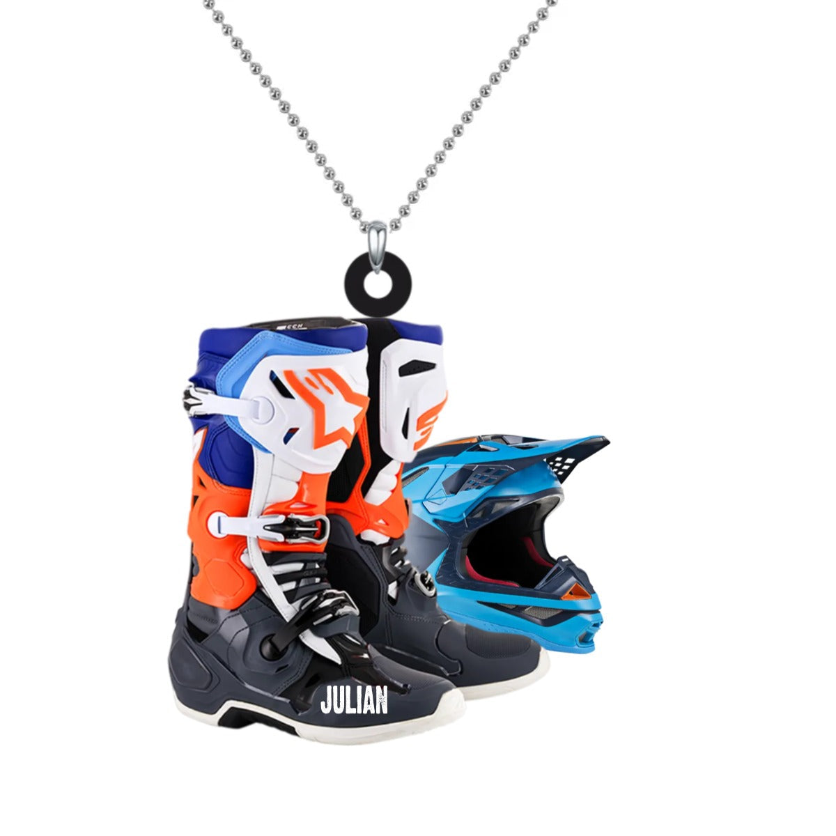 Personalized Motocross Boots Helmet Car Hanging Ornament/ Motocross Boots Helmet Ornament