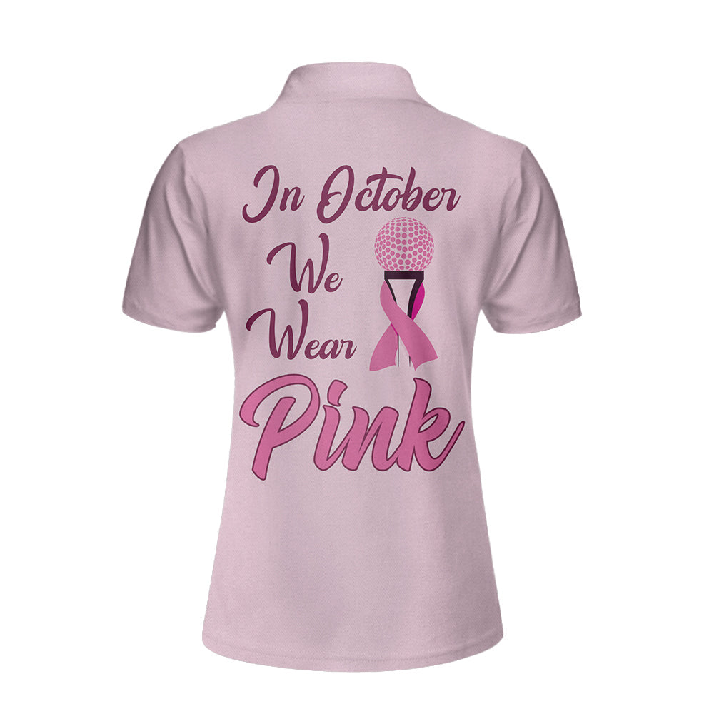 In October We Wear Pink Short Sleeve Women Polo Shirt Coolspod