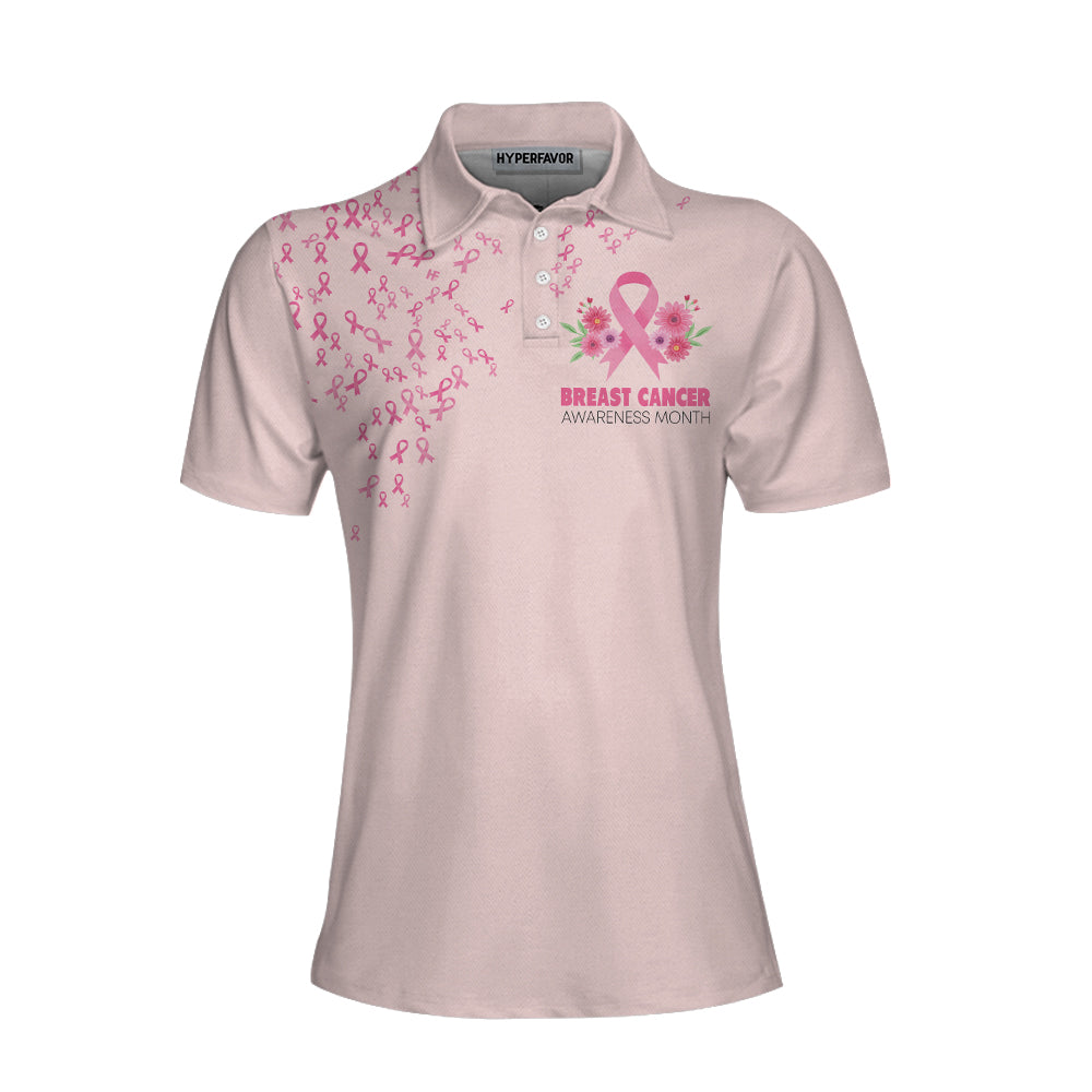 In This Family No One Fight Alone Breast Cancer Awareness Short Sleeve Women Polo Shirt Coolspod