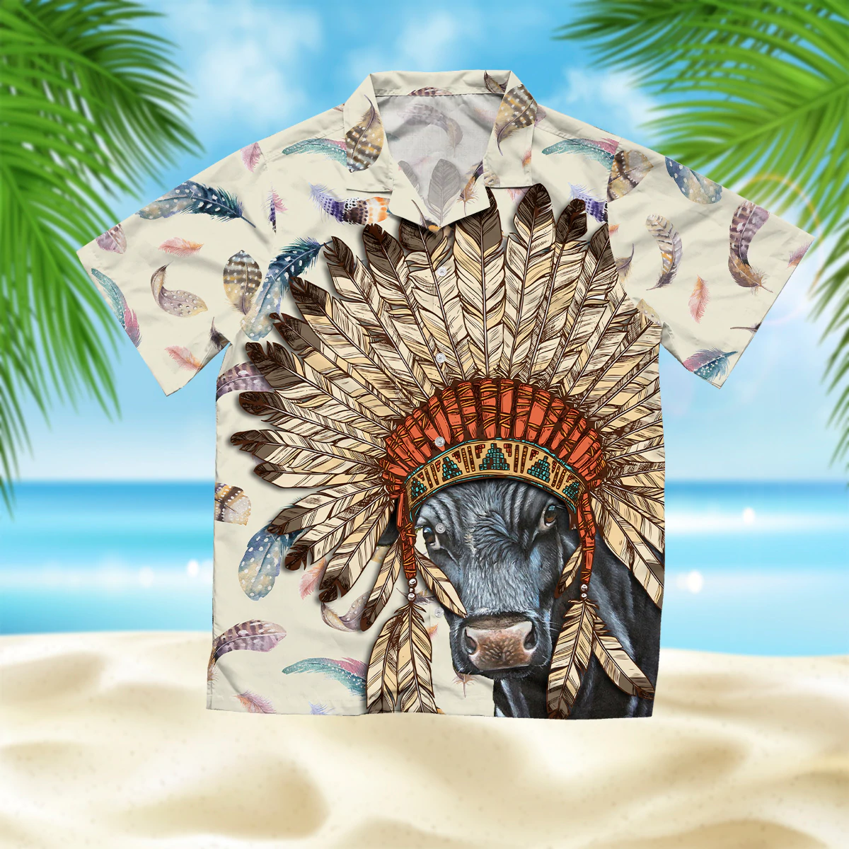 Indian cattle pattern Hawaiian Shirt/ Summer gift/ Hawaiian Shirts for Men and Women Aloha Beach Shirt