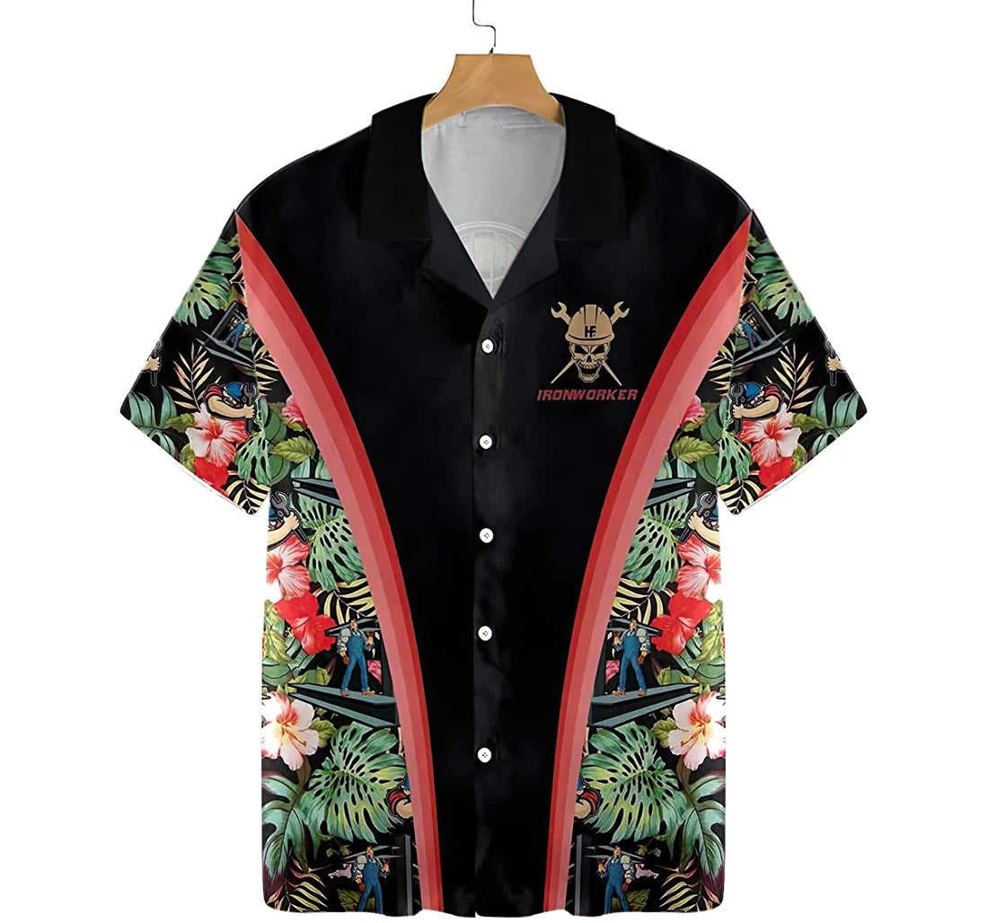 Ironworker Summer Clothes Hawaiian Shirt/ Button Up Aloha Shirt For Men/ Women