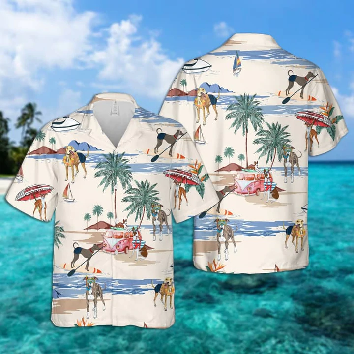 Italian Greyhound Summer Beach Hawaiian Shirt/ Hawaiian Shirts for Men Women Short Sleeve Aloha Beach Shirt