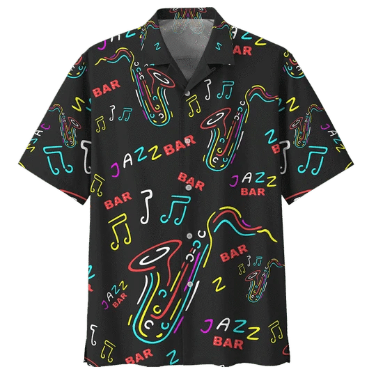 Jazz Saxophone Background Design Hawaiian Shirt