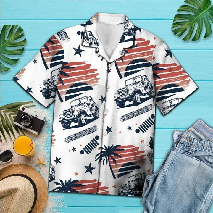 Jee Car Hawaiian Shirt/ Jee On The Beach Black And White Style Hawaiian Shirt