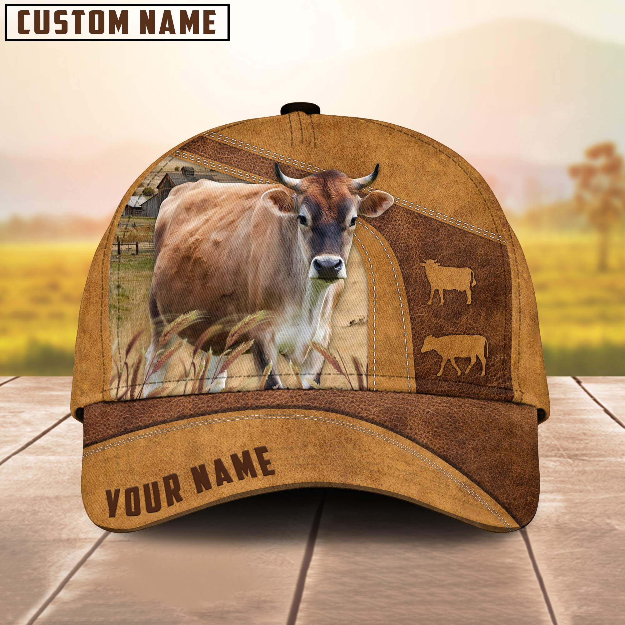 Custom Name Jersey Cattle Cap / Cattle Hat/ Farm Baseball Hat/ Cap Hat For Farmer Farm Lover
