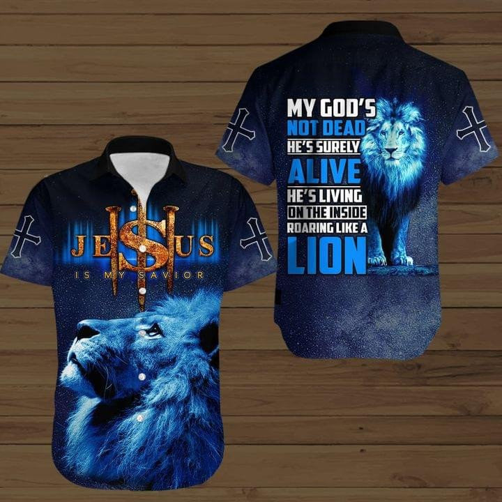 Jesus Is My Savior Lion Hawaiian Shirt - Christian Hawaiian Shirts For Men & Women