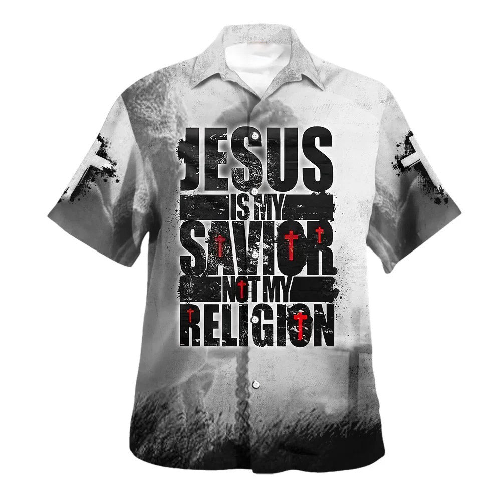 Jesus Is My Savior Not My Religion Hawaiian Shirts For Men & Women - Christian Hawaiian Shirt - Hawaiian Summer Shirts