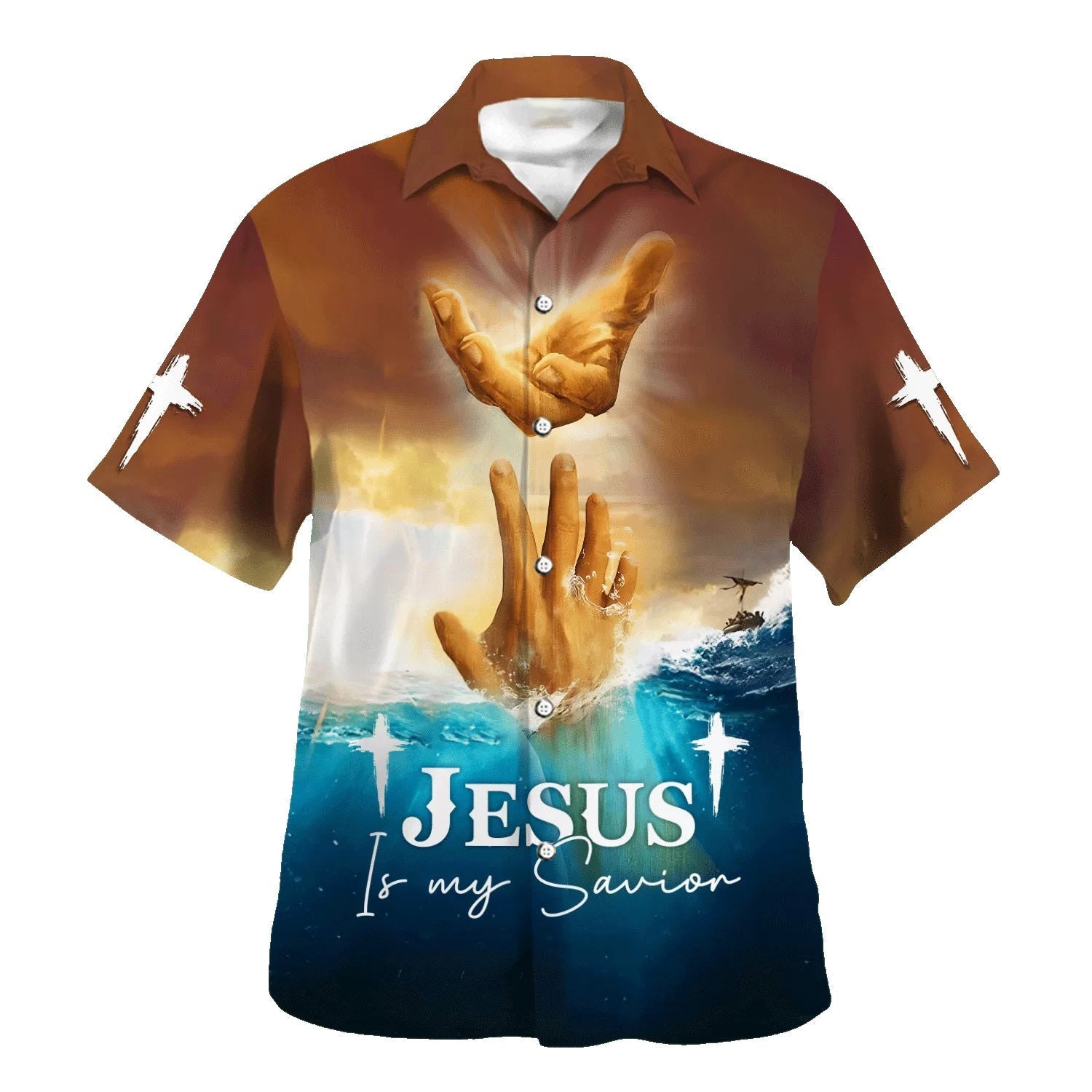 Jesus Is My Savior Take My Hand God Hawaiian Shirts For Men & Women - Christian Hawaiian Shirt - Hawaiian Summer Shirts