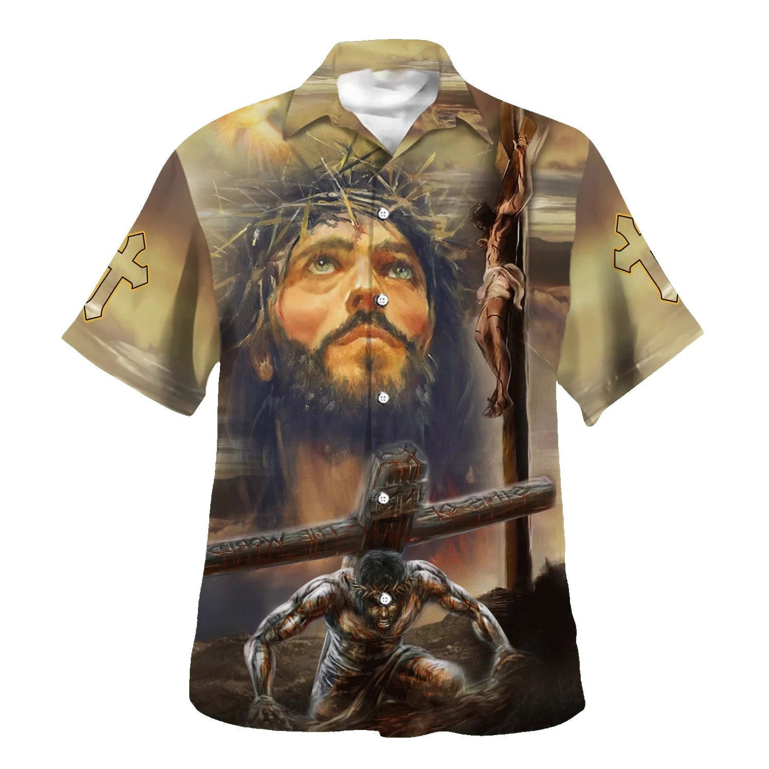 Jesus Portrait Crucifixion Of Jesus Hawaiian Shirts For Men & Women - Christian Hawaiian Shirt - Hawaiian Summer Shirts